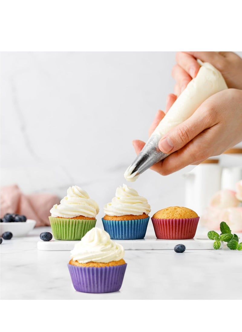 GUSTO [500Pcs] Mini Cupcake Liners for Baking, Colorful Muffin Liners, Food Grade & Grease-Proof, Baking Cups - Bright Assorted Colors for Cupcakes, Candy Cups and Cake Balls