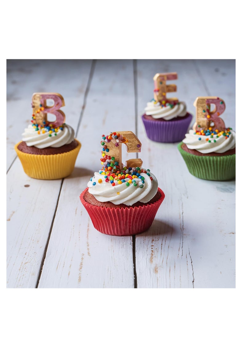 GUSTO [500Pcs] Mini Cupcake Liners for Baking, Colorful Muffin Liners, Food Grade & Grease-Proof, Baking Cups - Bright Assorted Colors for Cupcakes, Candy Cups and Cake Balls