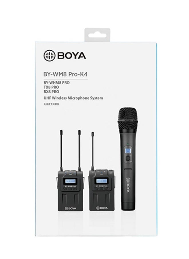 BY-WM8 PRO-K4 UHF DUAL-CHANNEL WIRELESS MICROPHONE SYSTEM