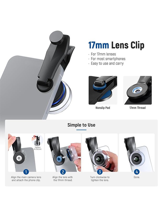 NEEWER 10X Macro Lens with 17mm Thread Phone Lens Clip and Detachable Diffuser Hood, Also for 17mm Threaded Phone Cage/Phone Case/Phone Clamp/Backplate, LS-28 PRO