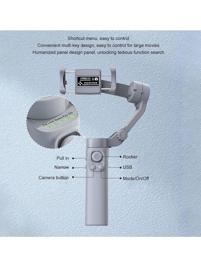 Smartphone Gimbal Stabilizer F5 – 3-Axis Handheld Stabilizer with Foldable Design, Tripod, Face Tracking, and Vlogging Tools for Smooth Video Recording – Perfect for YouTubers and Content Creators