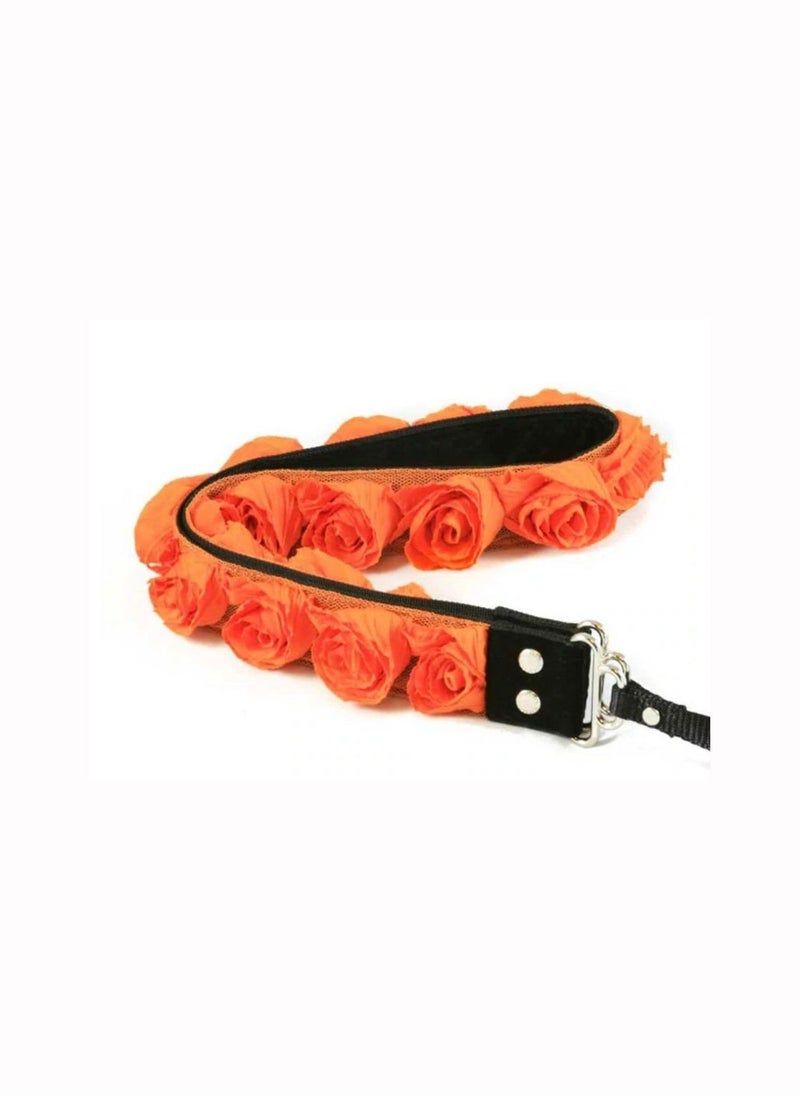 flower pattern neck strap for camera (orange)