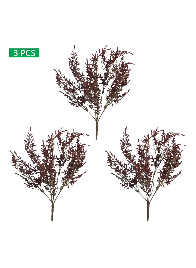 Yatai 3pcs Artificial Lavender Flower Bunch for Vase Filling and Arrangements | Real Look Lavender Flowers for Home Office Decorations (Red)
