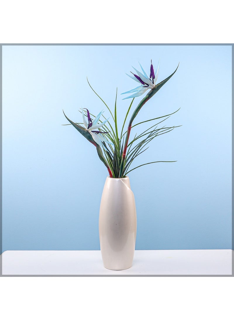 YATAI 2 Pcs Artificial Bird of Paradise Flowers for Vase Filling and Other Decorations | Real Look Bird Flowers with Wired Stem for Flexible Arrangements (Blue)