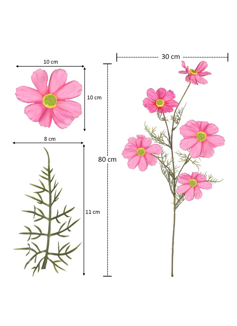 Yatai Artificial Silk Cosmos Flowers for Vase Filling Decorationd and other Flower Arrangements 2 pcs | Cosmos Flowers for Decorations (d-pink)