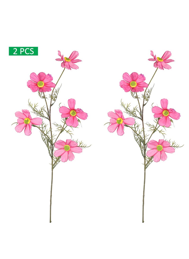 Yatai Artificial Silk Cosmos Flowers for Vase Filling Decorationd and other Flower Arrangements 2 pcs | Cosmos Flowers for Decorations (d-pink)