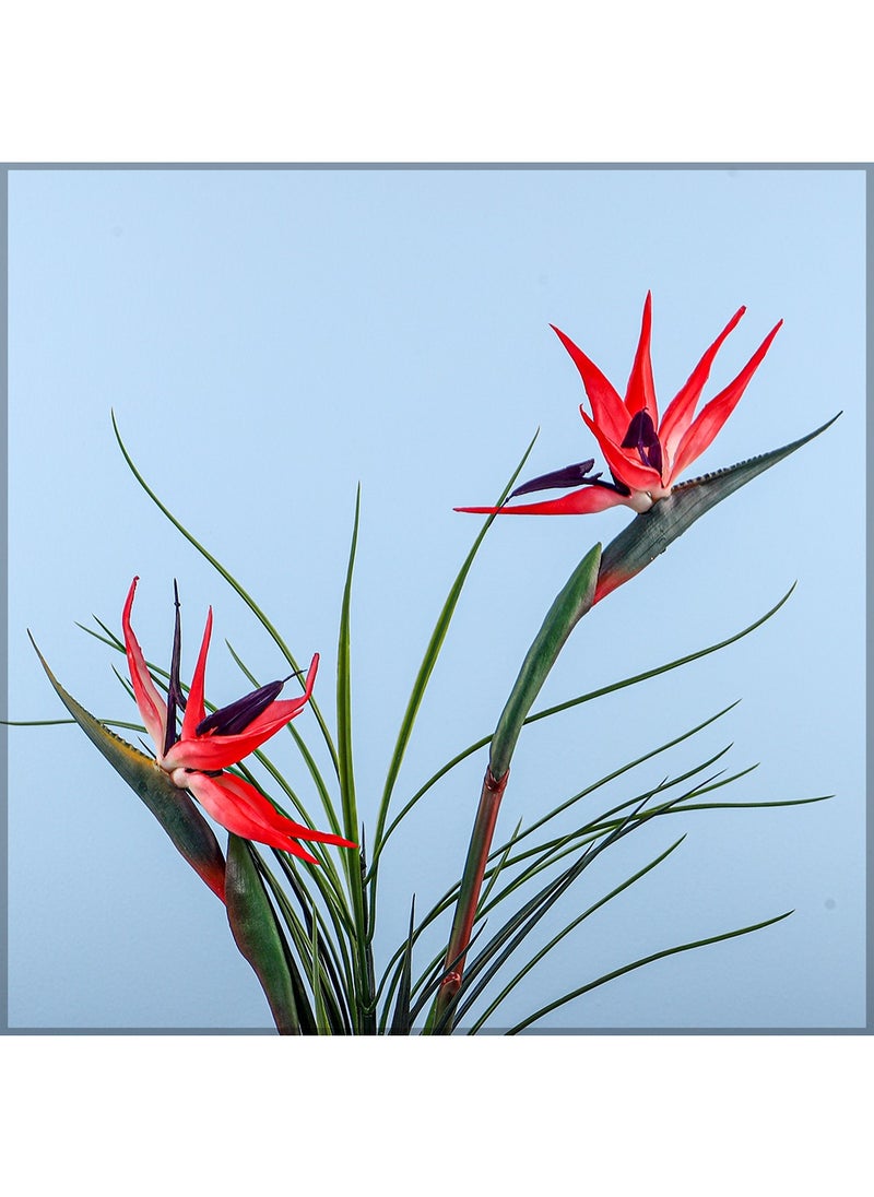 YATAI 2 Pcs Artificial Bird of Paradise Flowers for Vase Filling and Other Decorations | Real Look Bird Flowers with Wired Stem for Flexible Arrangements (Red)