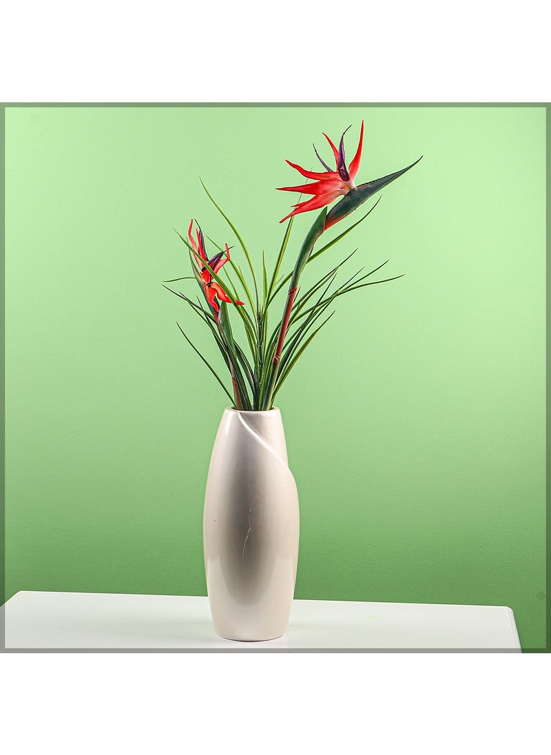 YATAI 2 Pcs Artificial Bird of Paradise Flowers for Vase Filling and Other Decorations | Real Look Bird Flowers with Wired Stem for Flexible Arrangements (Red)