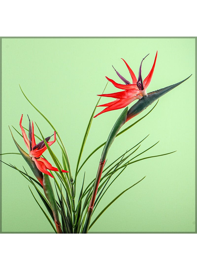 YATAI 2 Pcs Artificial Bird of Paradise Flowers for Vase Filling and Other Decorations | Real Look Bird Flowers with Wired Stem for Flexible Arrangements (Red)