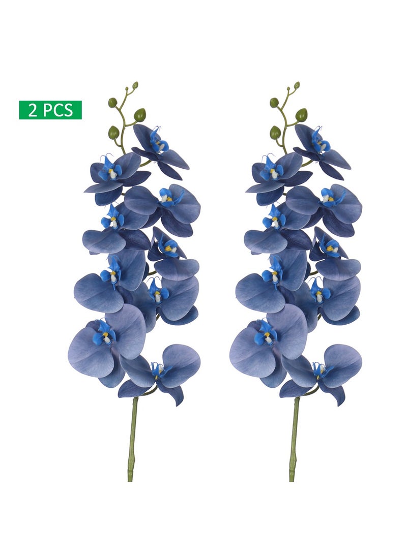 Yatai Orchid Flower Arrangement with Vase | Full Set of Flower | Decorative Orchid Flowers for Home Office Party | Orchid Flower Set (Mix Blue)