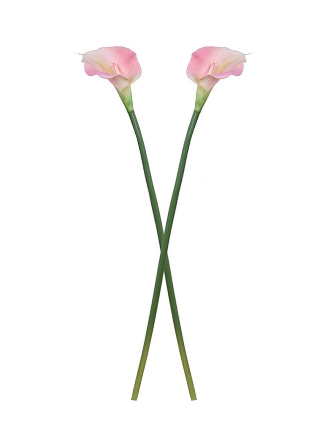 2-Piece Artificial Flowers Real Touch Call Lily Fake Floral Bouquet Pink 76X11centimeter Pink 76X11centimeter