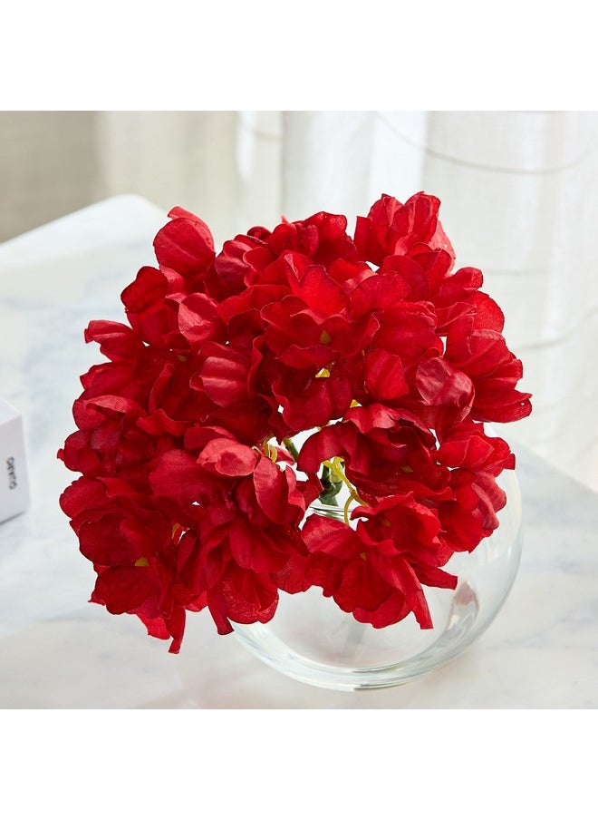 Liara Hydrangea Flower Arrangement With Still Water In Glass Pot 28 Cm