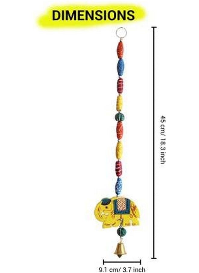TIED RIBBONS Pack of 4 Wall Hangings for Diwali Decor Toran Elephant Latkans with Bells Wedding Stage Backdrop Festive Decorative (Length 45 cm Each) Diwali Decoration Item for Home Decor