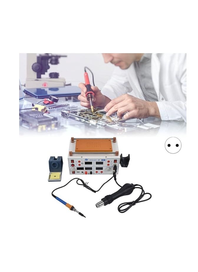 KCHOICE® 4 in 1 Closed Loop LED Display Air Gun Soldering Station Combined Type Sensor for Repair European standard AC220V