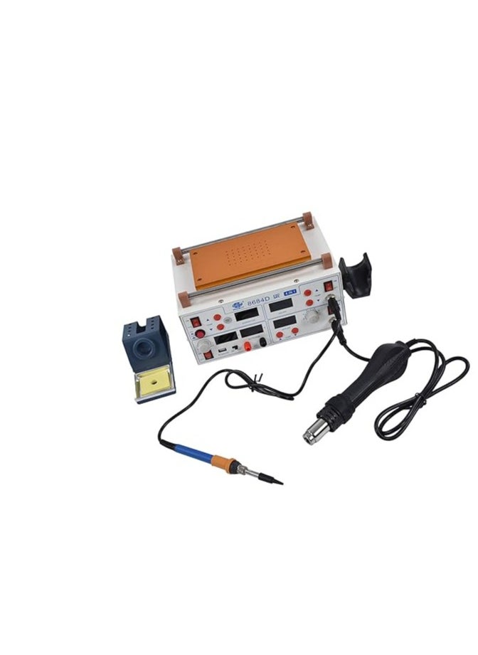 KCHOICE® 4 in 1 Closed Loop LED Display Air Gun Soldering Station Combined Type Sensor for Repair European standard AC220V