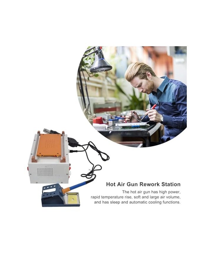 KCHOICE® 4 in 1 Closed Loop LED Display Air Gun Soldering Station Combined Type Sensor for Repair European standard AC220V