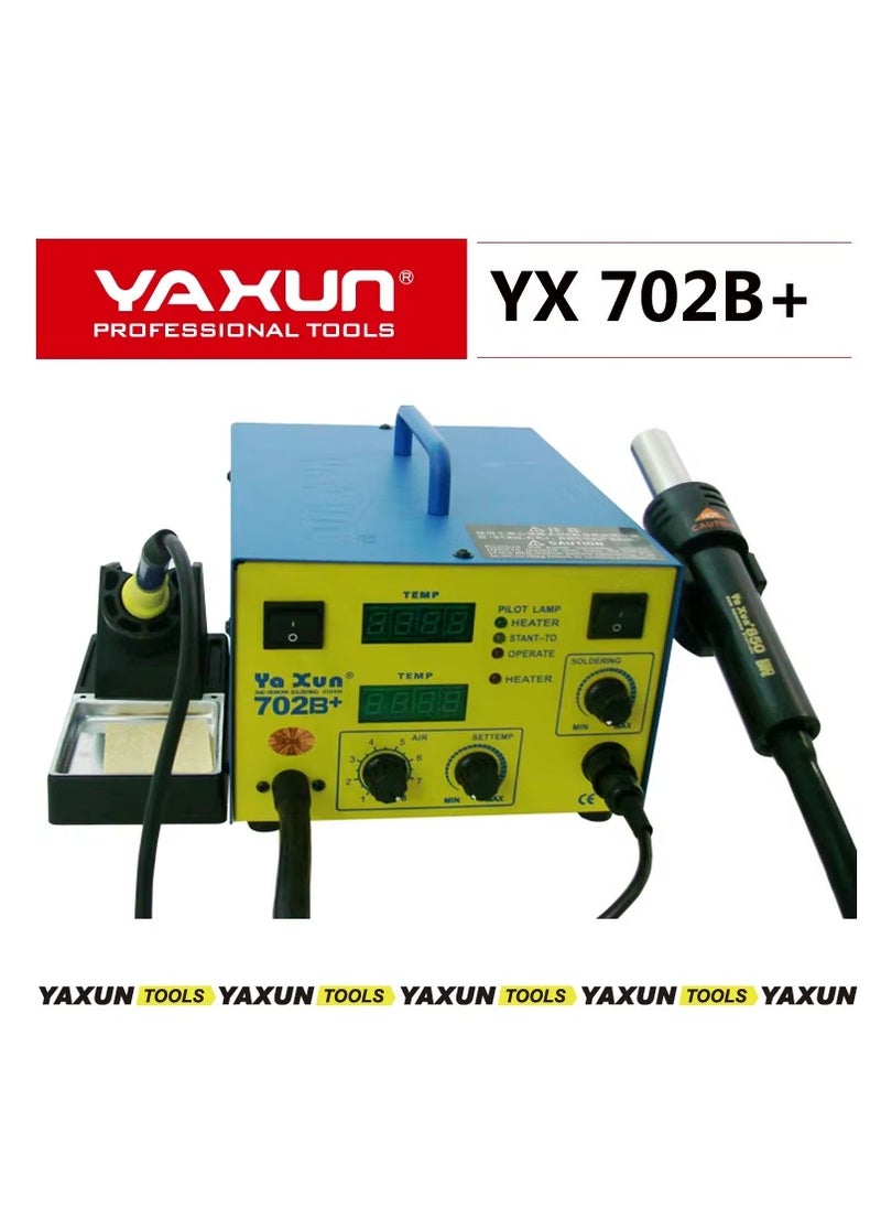 yaxun 702B+ hot air gun and soldering 2 in 1 SMD rework station