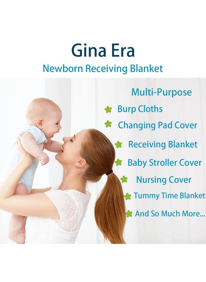 Gina Era Flannel Receiving Blankets, Baby Swaddle Blankets 100% Cotton 4 Pcs One Size 30 X 30 Inch for Baby Boy or Baby Girl (Style11)