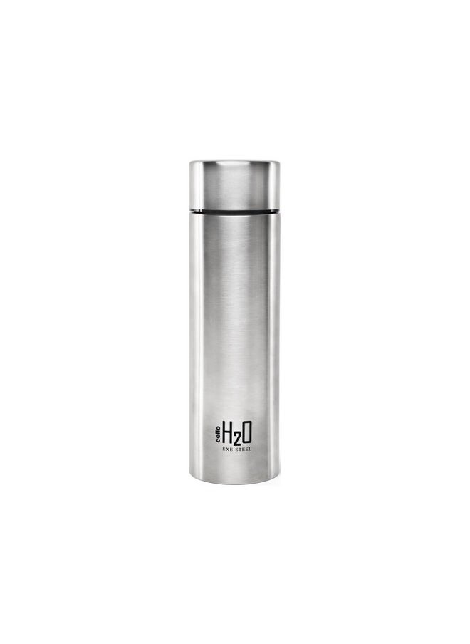 CELLO H2O Stainless Steel Water Bottle | Leak proof & break-proof | Lid is sealed by a silicone ring | Best Usage for Office/School/College/Gym/Picnic/Home/Fridge |1 Litre | Silver, 3 Unit