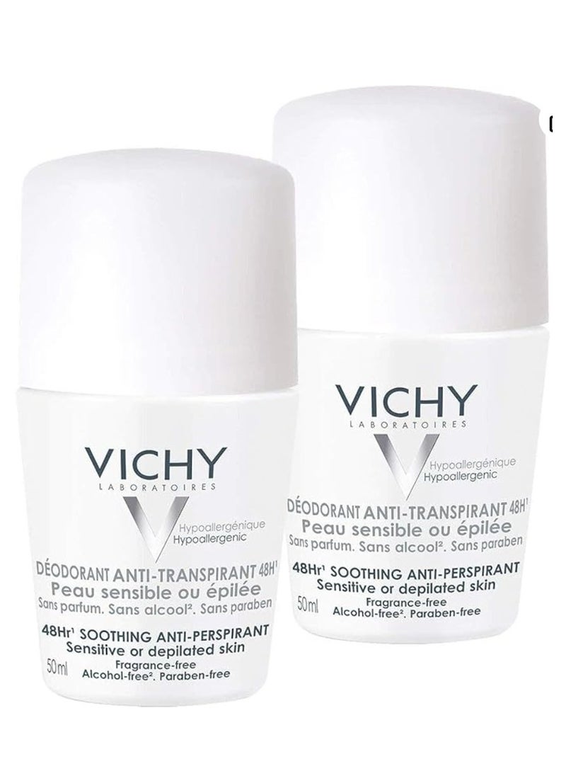 VICHY Deo Roll-On Sensitive Anti-Trans.48h Double Pour 2 x 50 ml