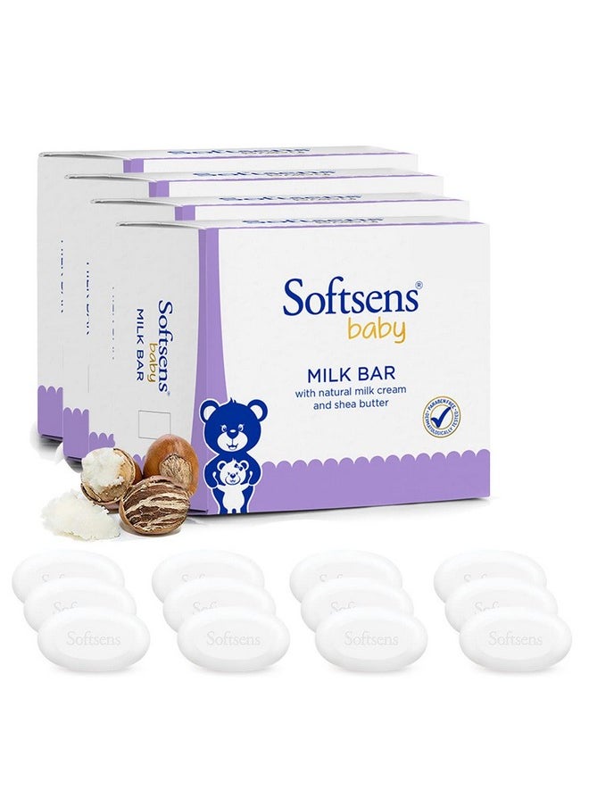 Baby Milk Bar Soap With Natural Milk Cream & Shea Butter,12 Soaps X 100G (Pack Of 4)