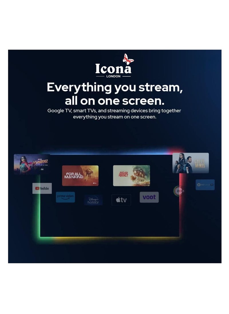 Icona 43-Inch Full HD LED Smart TV – Edgeless Design, Superior Picture Clarity, Crystal Clear Sound, Smart Energy Saving Features