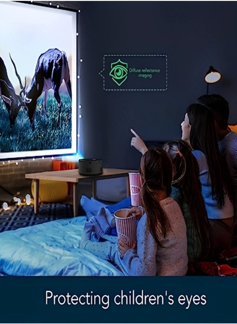 1080P HD Portable Mini Projector - Home and Outdoor Use, Phone Screen Mirroring, Includes 5V 2A Charging Cable