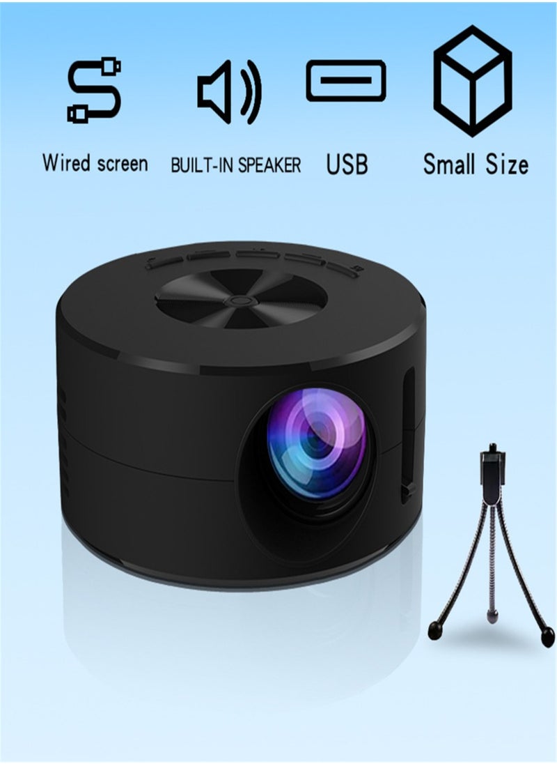 1080P HD Portable Mini Projector - Home and Outdoor Use, Phone Screen Mirroring, Includes 5V 2A Charging Cable