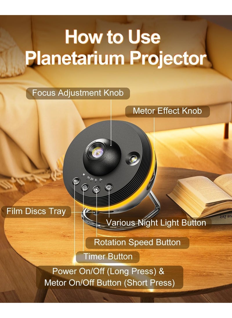 Galaxy Projector for Bedroom – 12 in 1 Star Projector, HD Nebula Night Light, Planetarium Projector with Timer, LED Space Galaxy Lamp for Adults, Kids & Children – Perfect for Relaxation & Sleep