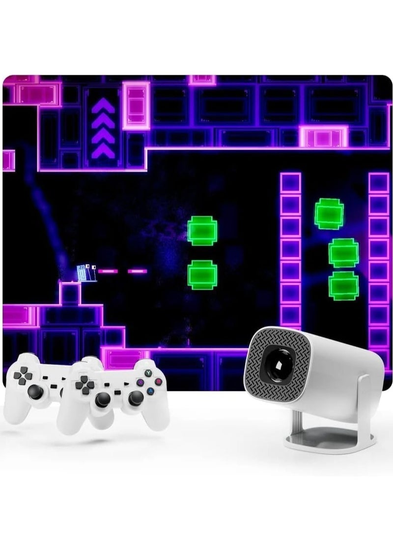 Smart Video Game Projector with Game Console – 1080P, 150 ANSI Brightness, Wireless Controller, WiFi 6, BT 5.0, Home Theater Projector for Gaming & Entertainment