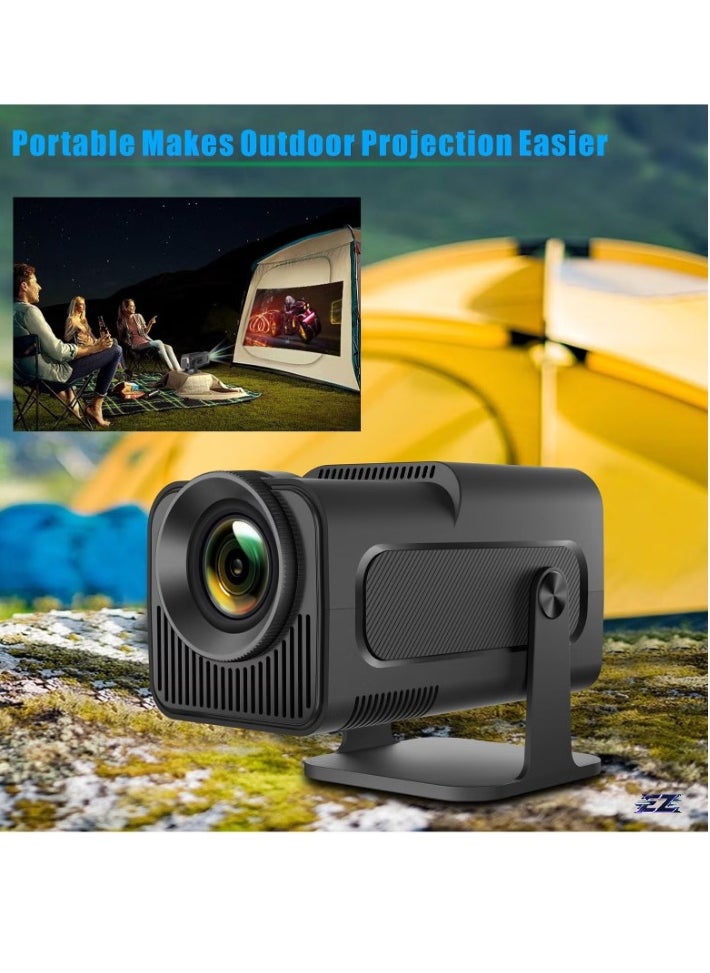 Mini Projector HY320 Auto Keystone 4K FHD 1080P Smart Projector | 10,000 Lumens, WiFi 6, BT 5.0, 180° Rotation | Built-in Android 11.0 | Outdoor Portable Projector - EU Plug