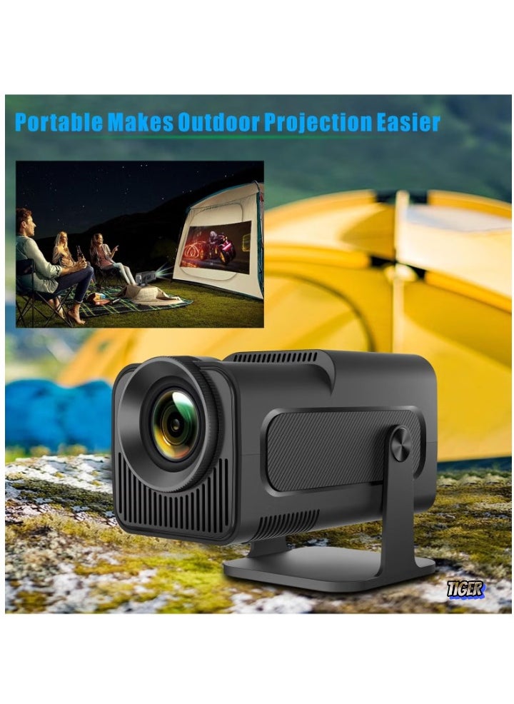 Mini Projector HY320 – 4K FHD 1080P Smart Projector with Auto Keystone, 10000 Lumens Brightness, WiFi 6 & BT 5.0, 180° Rotation, Built-in Android 11.0, Outdoor Portable Projector – EU Plug