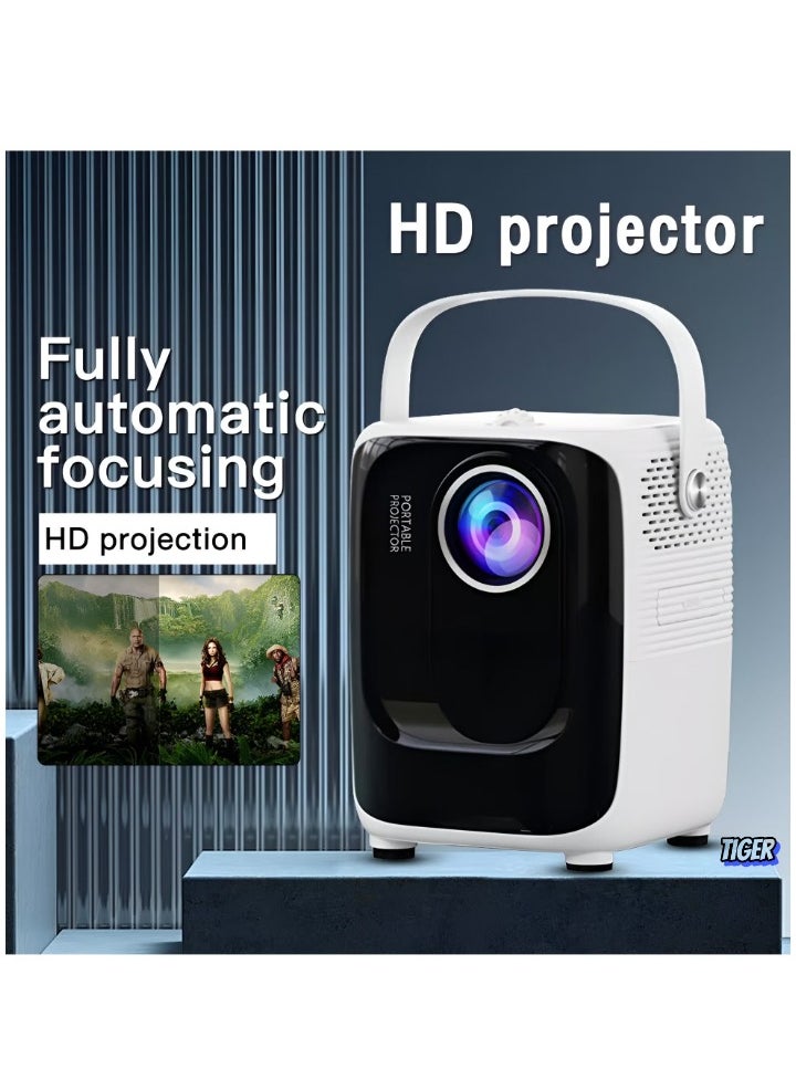 Portable Mini Projector Android Smart Projector – 1920x1080P HD Multimedia Projector with 8000 Lumens Brightness, 100-inch Screen, 5G WiFi, Bluetooth Display – Home Cinema Projector, Model S10