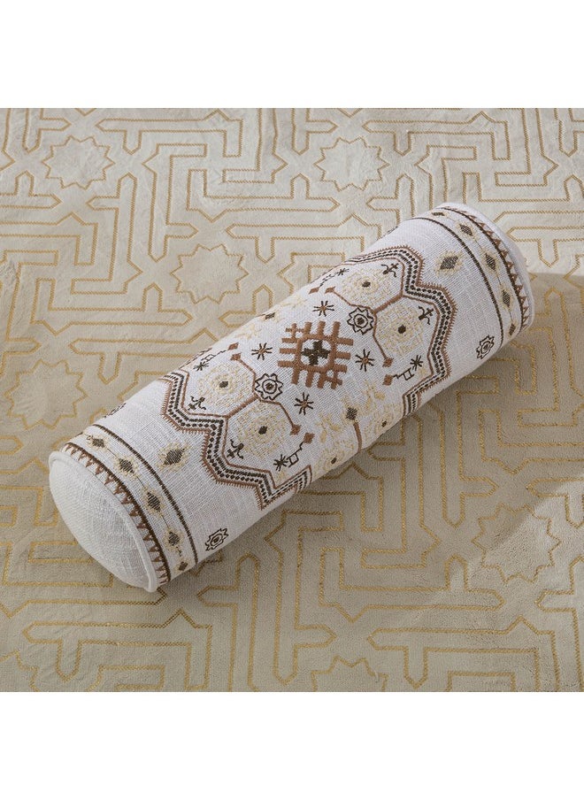 Mahrgan Zahra Embroidered Paisley Bolster 50 X 20 X 20 Cm