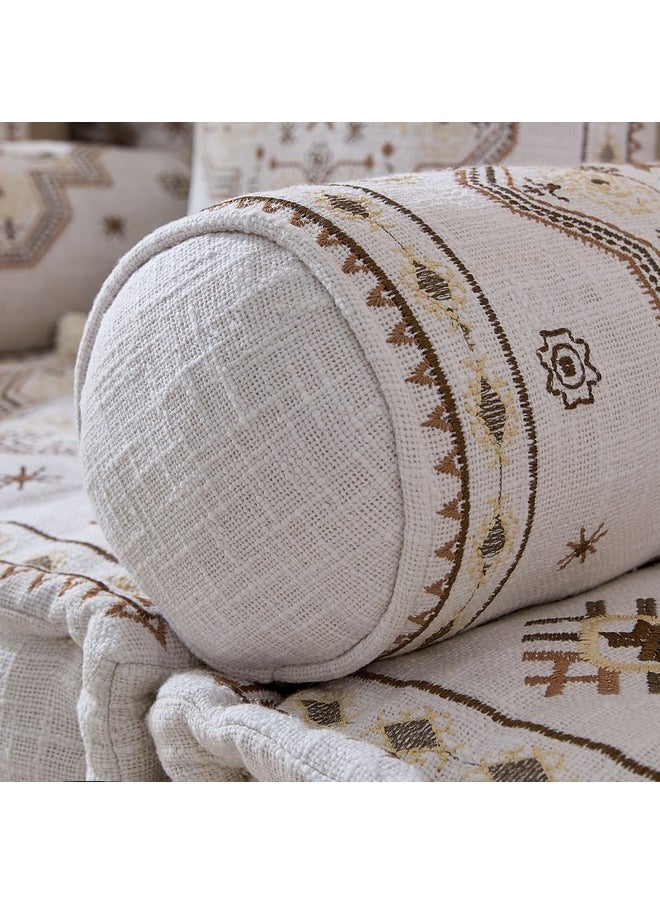 Mahrgan Zahra Embroidered Paisley Bolster 50 X 20 X 20 Cm