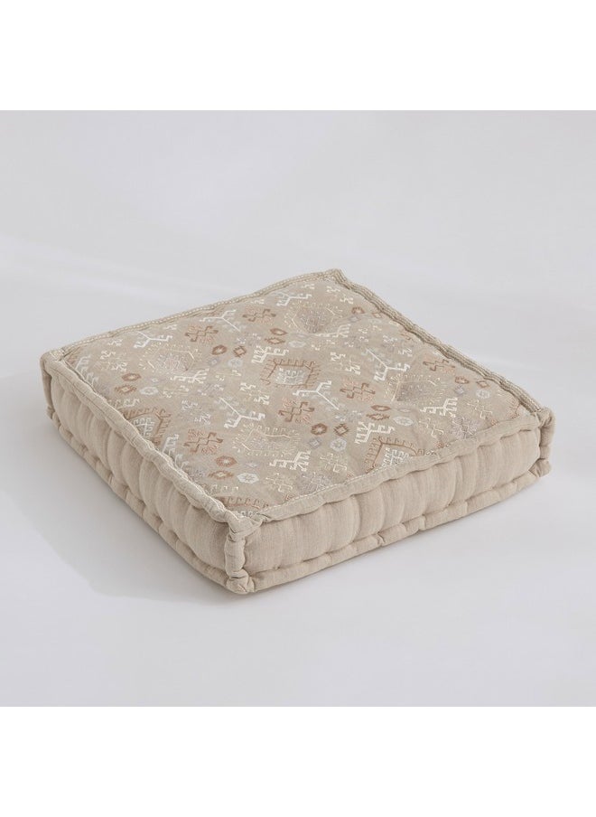 Mahrgan Fajr Paisley Embroidered Floor Cushion 60 X 60 X 12 Cm