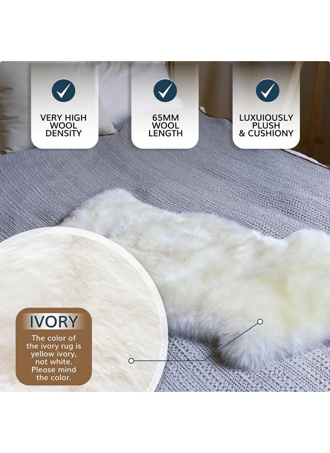 WaySoft Authentic New Zealand Sheepskin Area Rug, Versatile Fluffy Wool Cover in Multiple Sizes, Perfect for Bedrooms, Living Rooms, Chair Covers, or Motorcycle Seats