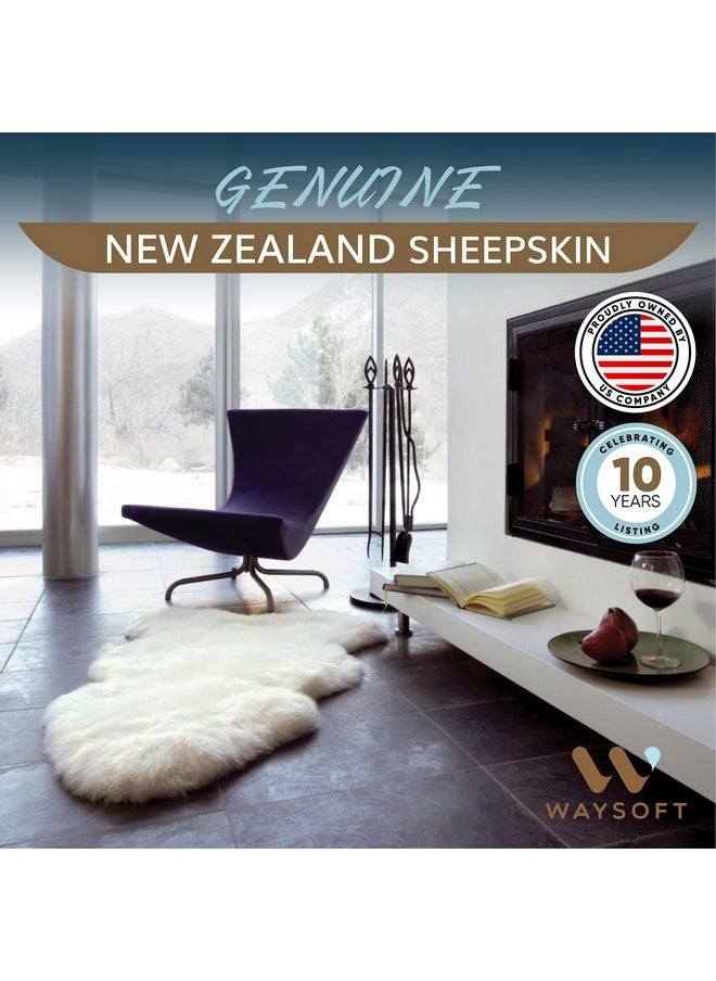 WaySoft Authentic New Zealand Sheepskin Area Rug, Versatile Fluffy Wool Cover in Multiple Sizes, Perfect for Bedrooms, Living Rooms, Chair Covers, or Motorcycle Seats