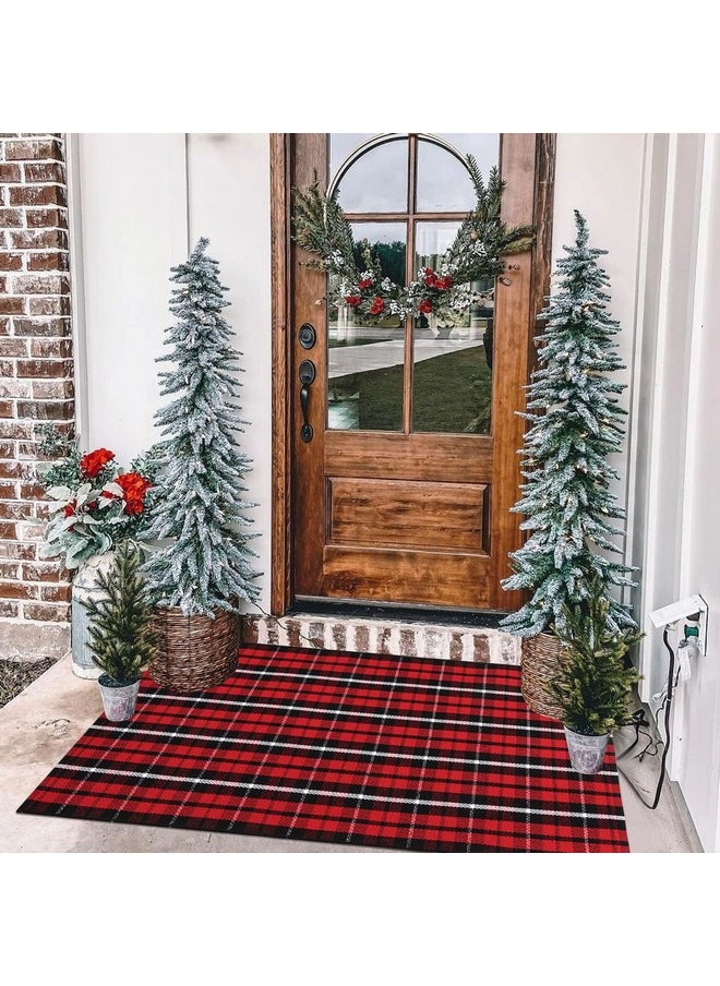 LEEVAN Buffalo Plaid Front Door Mat 24