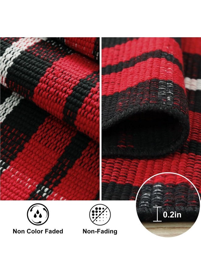 LEEVAN Buffalo Plaid Front Door Mat 24