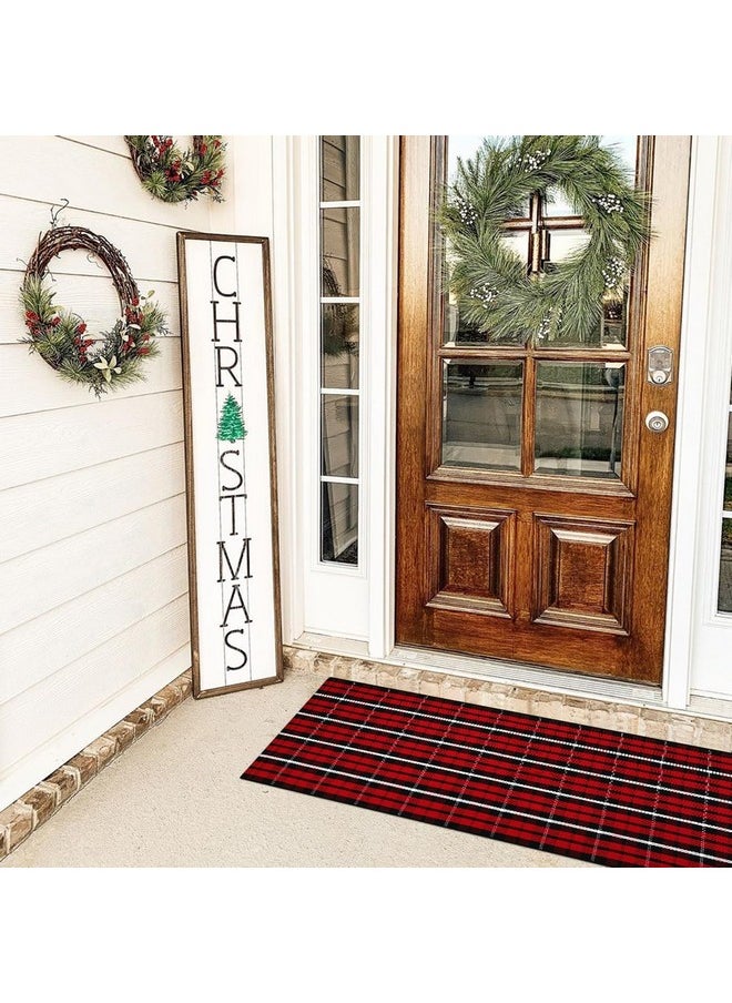 LEEVAN Buffalo Plaid Front Door Mat 24