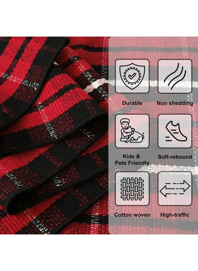 LEEVAN Buffalo Plaid Front Door Mat 24