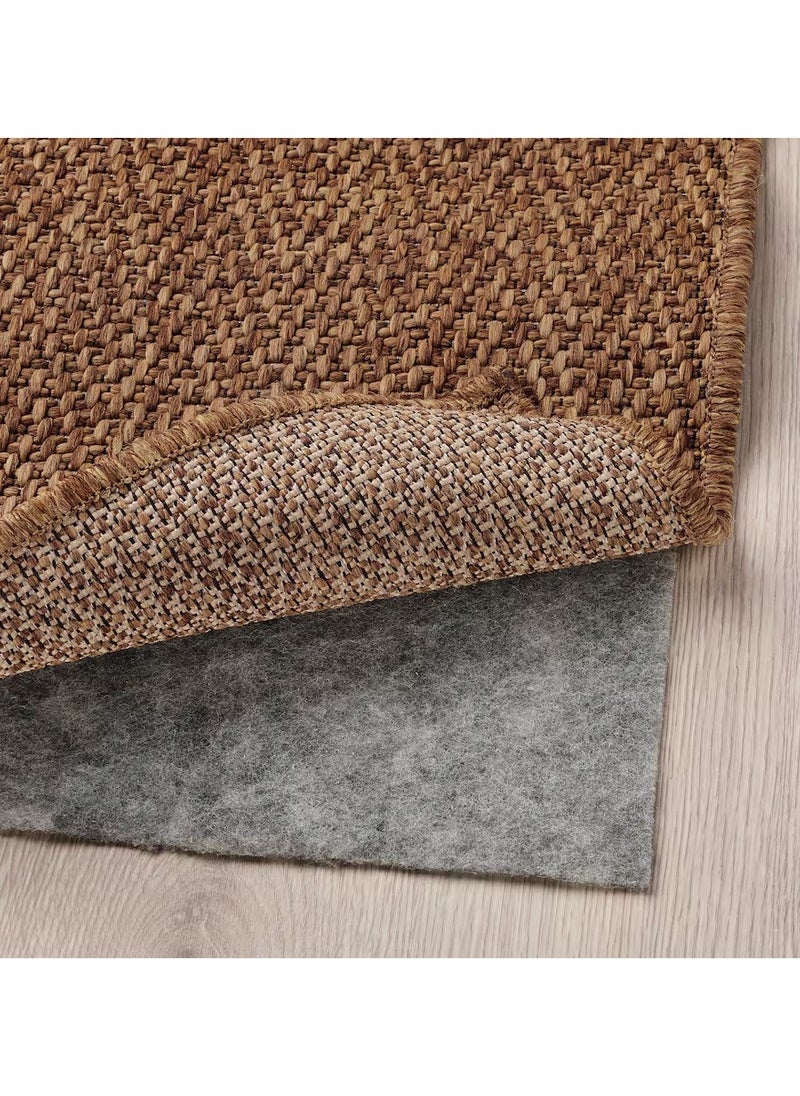 Durable Rug Flatwoven Natural In/Outdoor Medium Brown 80x150 cm