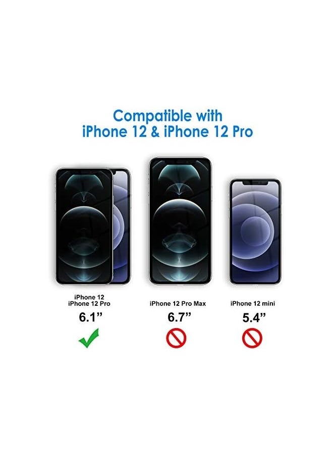 Privacy Screen Protector for iPhone 12/12 Pro 6.1-Inch, Anti Spy Tempered Glass Film, 2-Pack