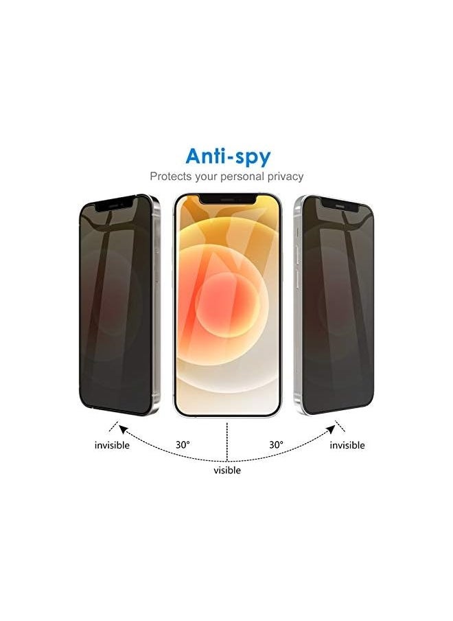 Privacy Screen Protector for iPhone 12/12 Pro 6.1-Inch, Anti Spy Tempered Glass Film, 2-Pack
