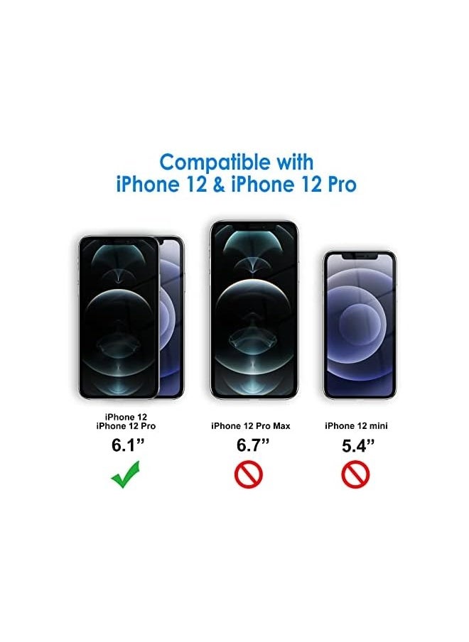 One Touch Install Screen Protector for iPhone 12/12 Pro 6.1-Inch, Full Coverage Tempered Glass Film, Auto Alignment Tool Kit, HD Clear, 2-Pack