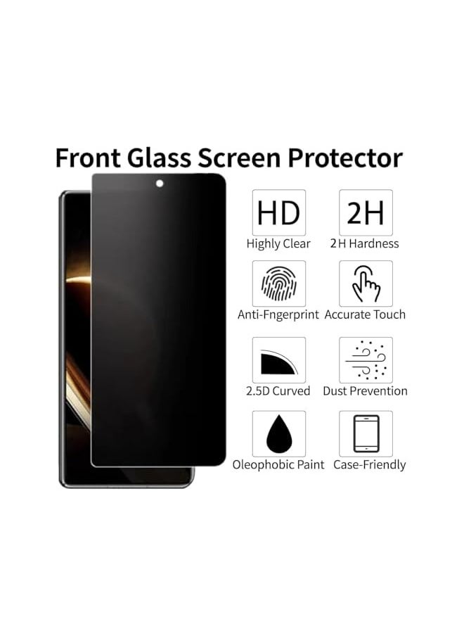 [1+1] Privacy Hydrogel Screen Protector Compatible with Honor Magic V3 5G Smartphone (2024), External & Internal, Anti-Peeping TPU Screen Protector, Scratch Resistant Easy Installation [7.92-Inch]