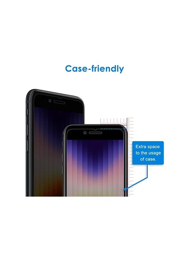 Privacy Screen Protector for iPhone SE 3 (2022 3rd Edition) 4.7-Inch, Anti Spy Tempered Glass Film, Case Friendly, 2-Pack