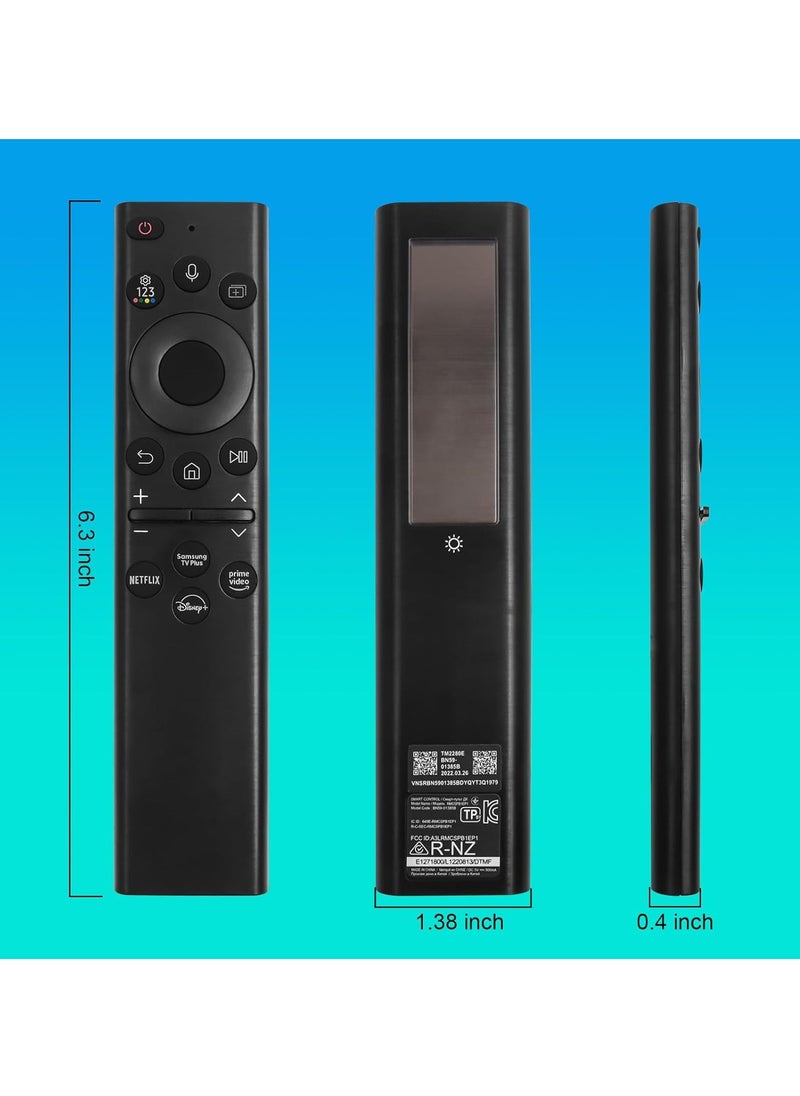 Replacement Solar Powered Remote Control BN59-01385A for Samsung Smart TV, Rechargeable Solar Cell, Compatible with Samsung 2021-2022 Neo LED 4K Ultra HD TV, 4 Buttons, Eco-Friendly