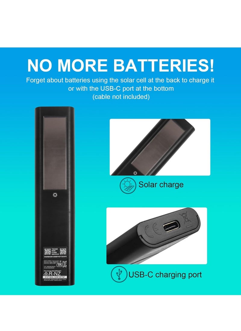 Replacement Solar Powered Remote Control BN59-01385A for Samsung Smart TV, Rechargeable Solar Cell, Compatible with Samsung 2021-2022 Neo LED 4K Ultra HD TV, 4 Buttons, Eco-Friendly